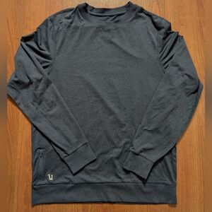 Vuori Ponto Performance Crew Sweatshirt Size L Charcoal Heather DreamKnit V224